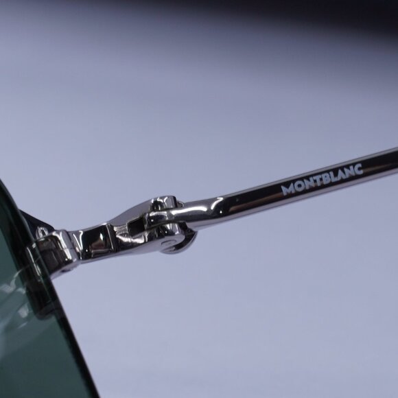 Montblanc MB0189S 005 Square Sunglasses - Grey/Green - Picture 8 of 11